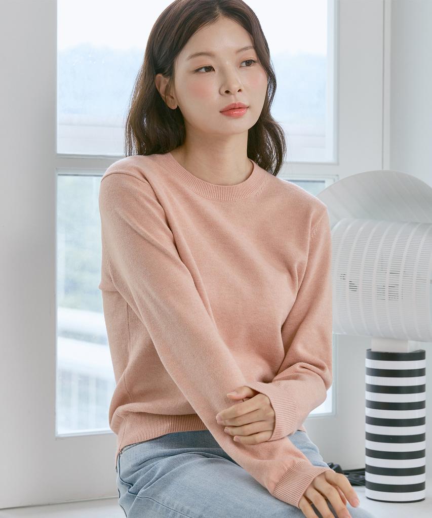210EDIT Unisex Soft Knit Round Neck [Pink]_Zz4Sw070