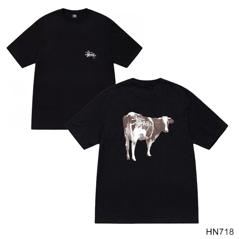 Stussy Летняя новая футболка из высококачественного хлопка с круглым вырезом для мужчин и женщин 2025 года, классический логотип с новым рисунком, парная футболка