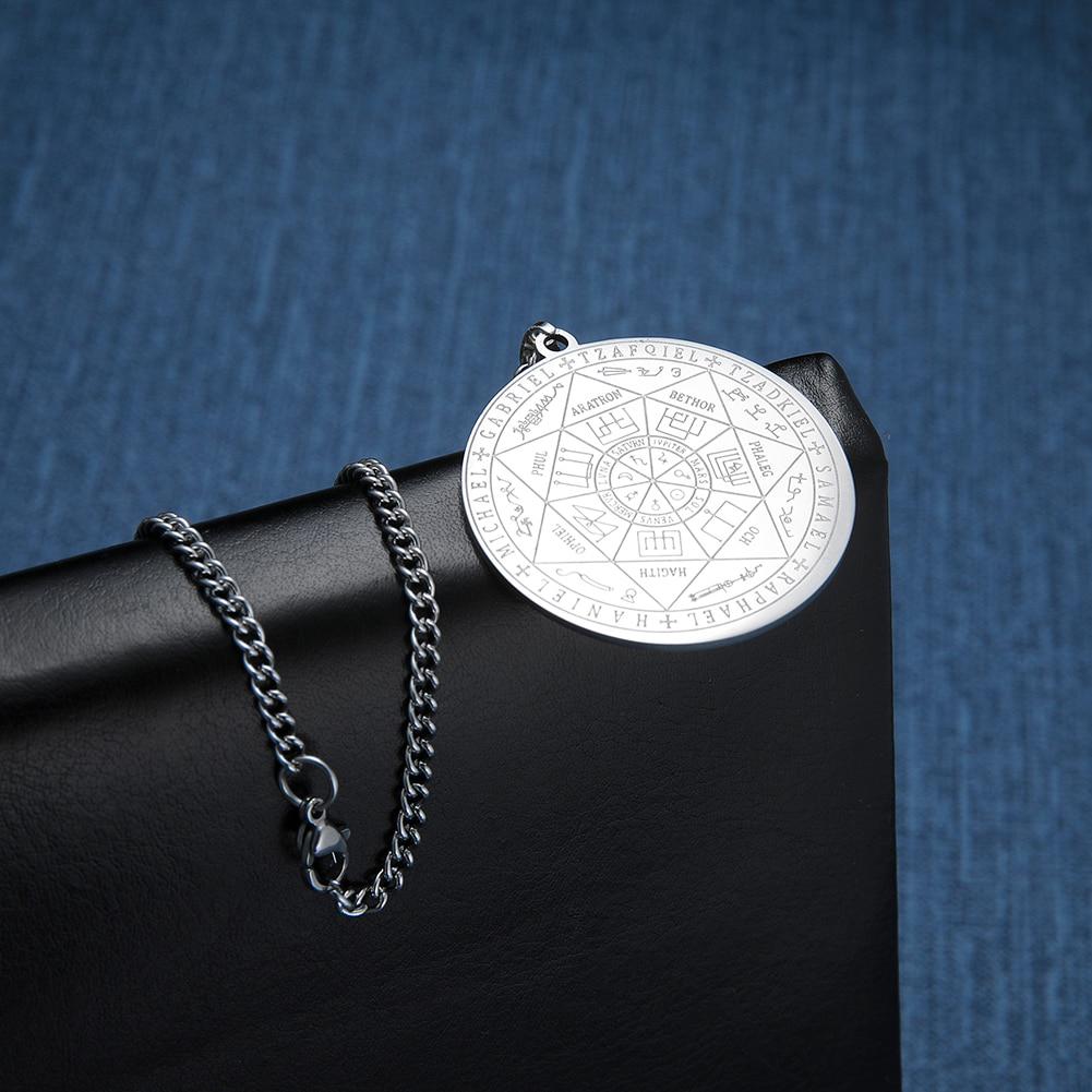 7 Archangels Sigil Charm Necklaces Archangels Sigil Necklaces Pentacle Magic Amulet