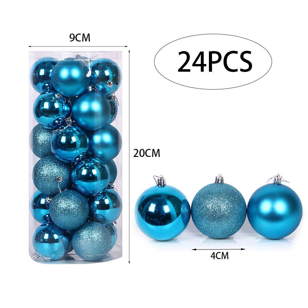 8 СМ 24 ШТ. Рождественские Подвесные Шаровые Украшения Небьющиеся Рождественские Елочные Украшения Комплект Рождественские Украшения Шары для Праздника Свадьбы Декор
