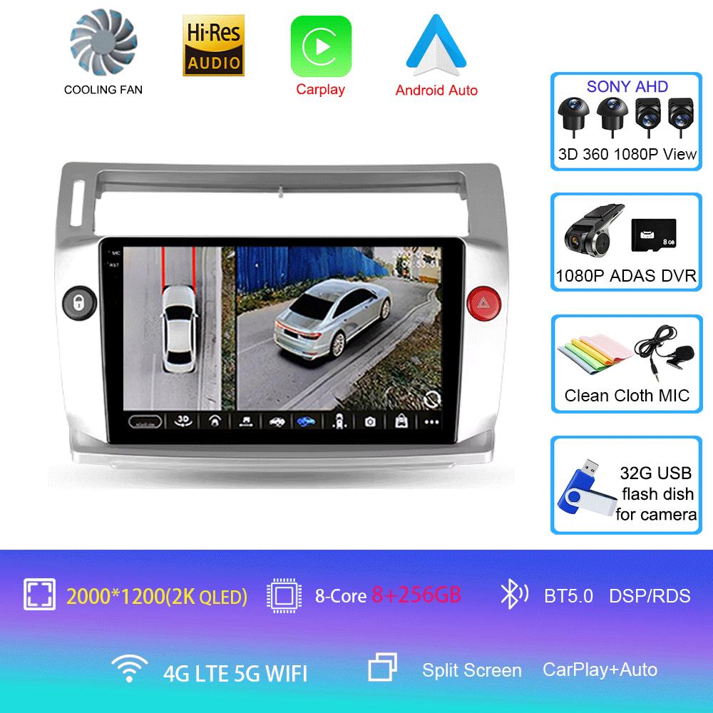 Автомобильное радио Android 14 Carplay для Citroen C4 C-Triomphe Quatre 2004-2014 Мультимедиа Видео 2Din DVD Стерео Динамик Аудио Головное Устройство
