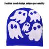 Halloween Skull Hat Unisex Knit Versatile Hat Knit  Party Holiday Winter Warm Hat Fun Print Theme