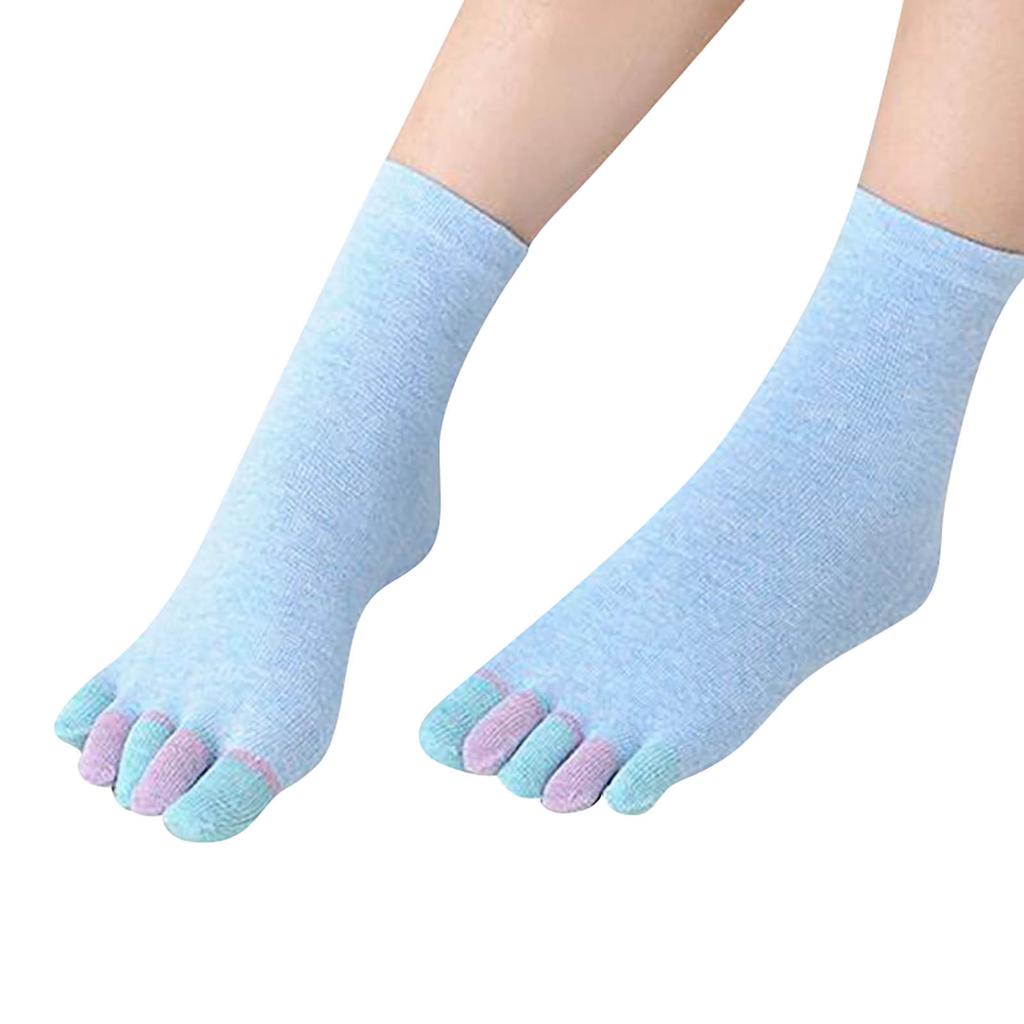 Women's Cotton Five-fingered Socks  And Winter Candy Color Medium Tube Socks Five-toed Socks Split-toe Socks