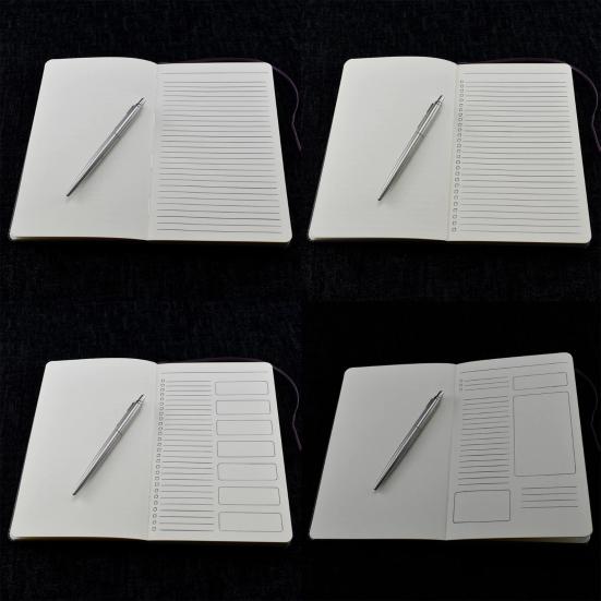 4Pcs Flexible Notebook Templates for Journaling Habit Trackers Daily Planning Handmade Travel-Friendly Set Checkbox Task List Templates