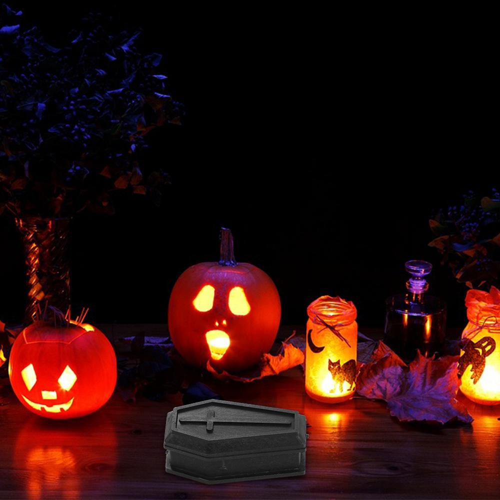 Removable Halloween Coffin Box Candy Container Mini Black Cross Coffin Halloween Coffin Model Home