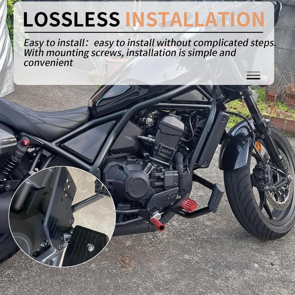 Защита пятки и подножки Midimttop Rebel 1100, Пластина для фиксации на подножке для Honda Rebel CMX 1100/Rebel 1100T (2021-2025) (черный)