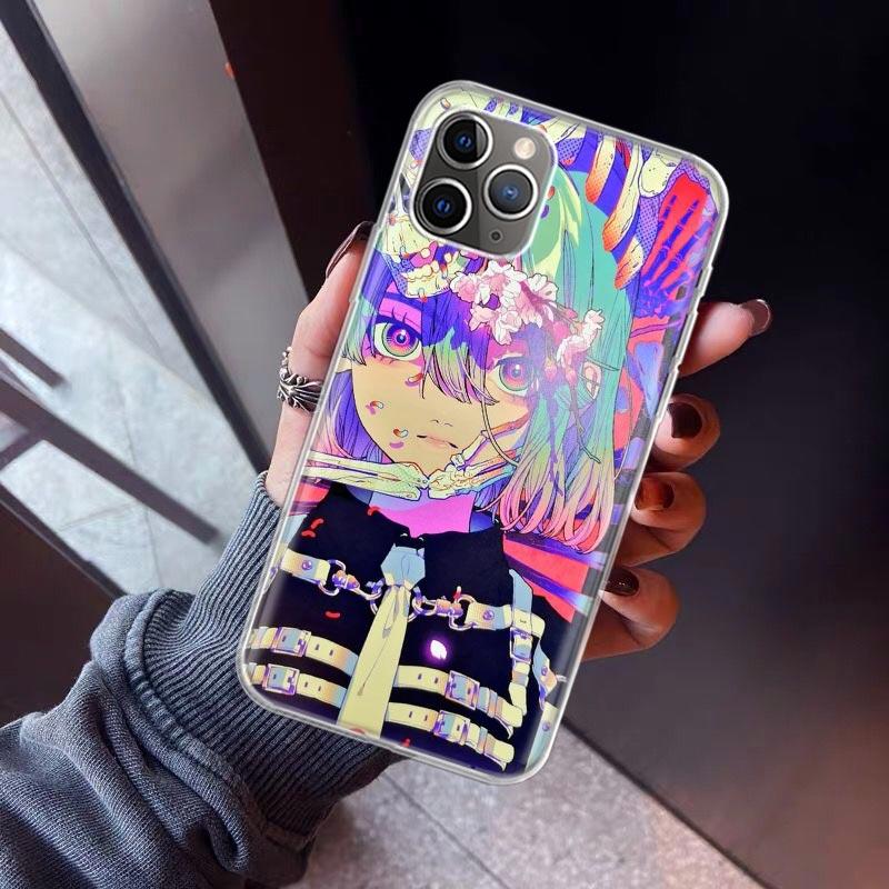 Japanese Style Anime Phone Case For iPhone 17 Air 11 13 Mini 14 15 Plus 16 12 Pro Max 16E SE 7 8 Pattern Soft TPU Back Cover 17