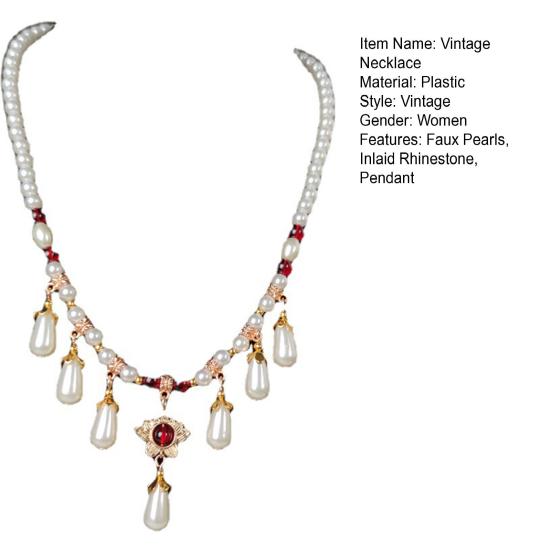 Инкрустированный стразами подвеска-капля, регулируемое винтажное ожерелье, женское ожерелье Cheongsam из искусственного жемчуга, ювелирные аксессуары