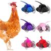 Stylish Show Costum Rooster Elastic Strap Pets Supplies Feather Top Hat Chicken Hats Cap for Hens