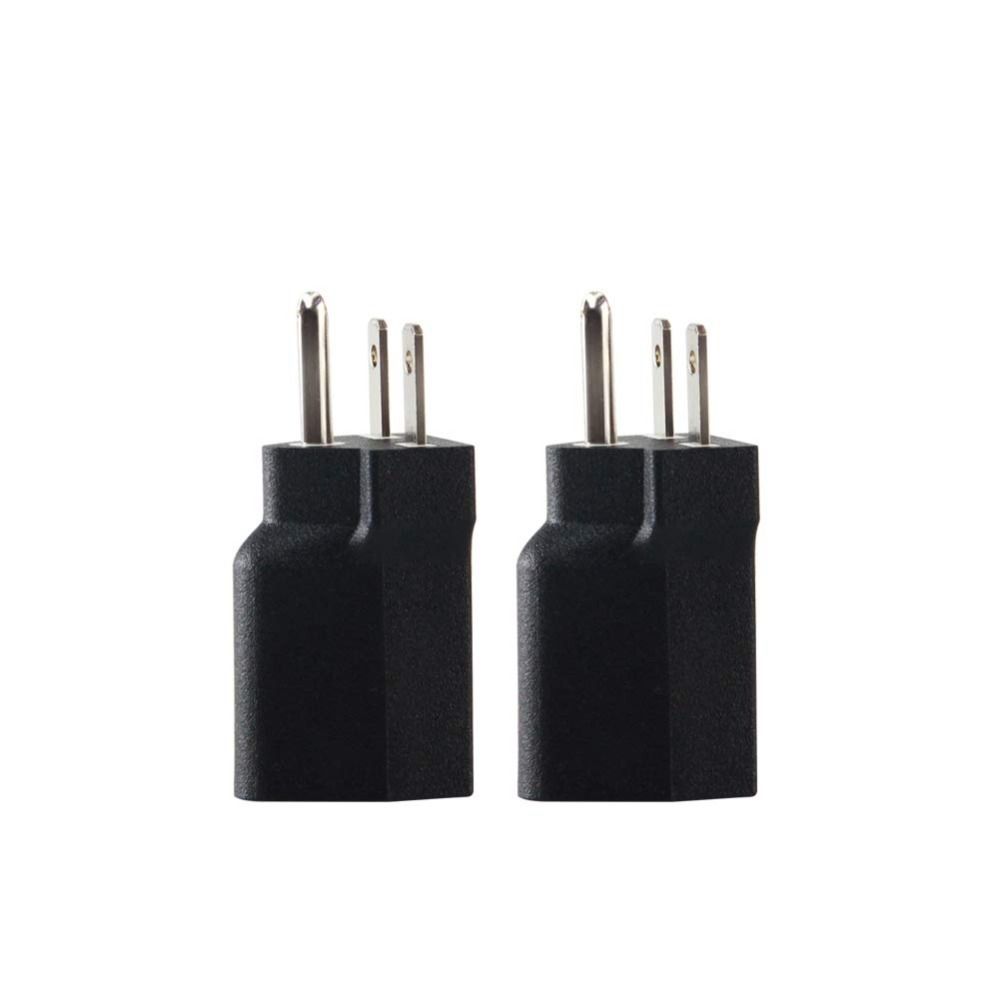 2pcs Black 6-15P To 5-15R American Plug Adapter Nema 6-15R American Gauge Adapter Electrician
