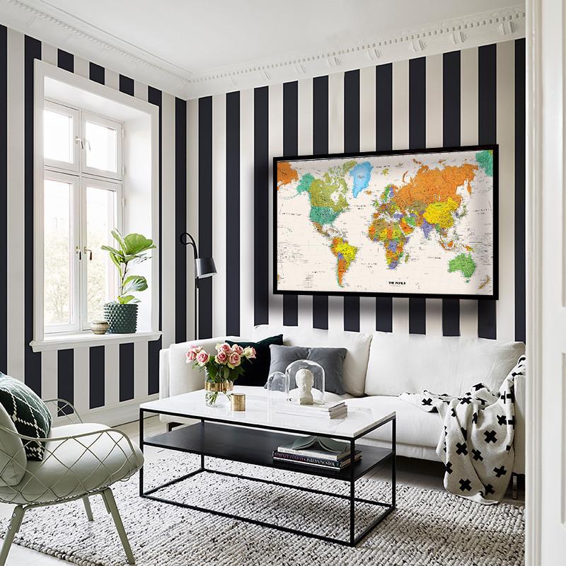 Карта мира Нетканый холст без запаха Картина Вид с воздуха Настенное искусство Постер Картина Домашний офис Винтажное украшение
