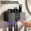 Rechargeable Toothbrush Holder with UV Light Digital Display Large Capacity Easy Installation Wall Mounted Toothbrush Organizer