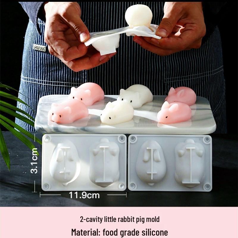 Силиконовая форма «Зайчик» на 6 ячеек для 3D-торта, мусса, пудинга и желе