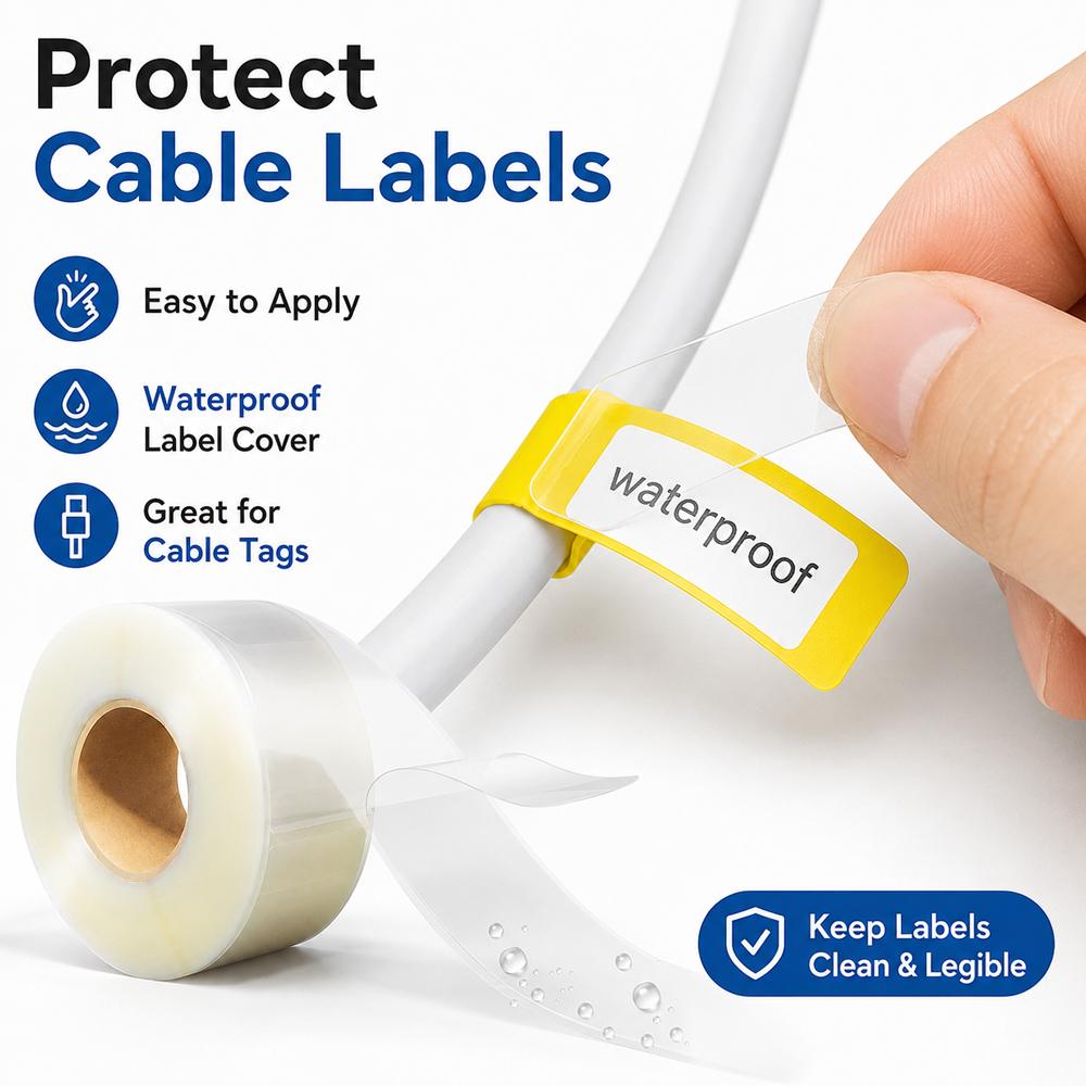 1000Pcs Clear Labels Label Protector Clear Stickers Wafer Seals Waterproof Labels for Protecting Barcodes, Numbers and Stickers