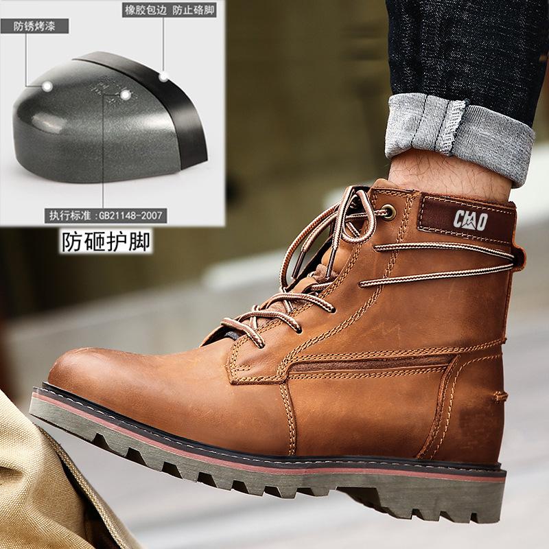 2024 2024 2024 Cow Leather Boots Men Lace Up Ankle Boots Platform Shoes Autumn Winter Ladies Shoes Outdoor Vintage Boots for Men