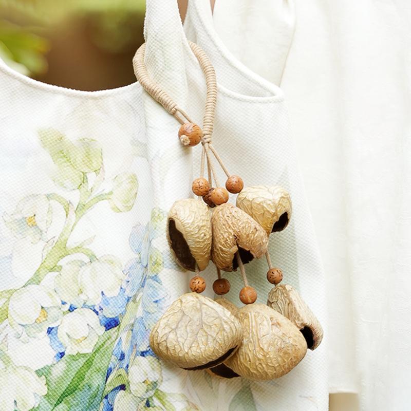 Fruit Shell Wind Chime Sound Healing Therapy Bell Meditation Yoga Bells Bag Hanging Ornaments Outdoor Decorative Wind Chimes