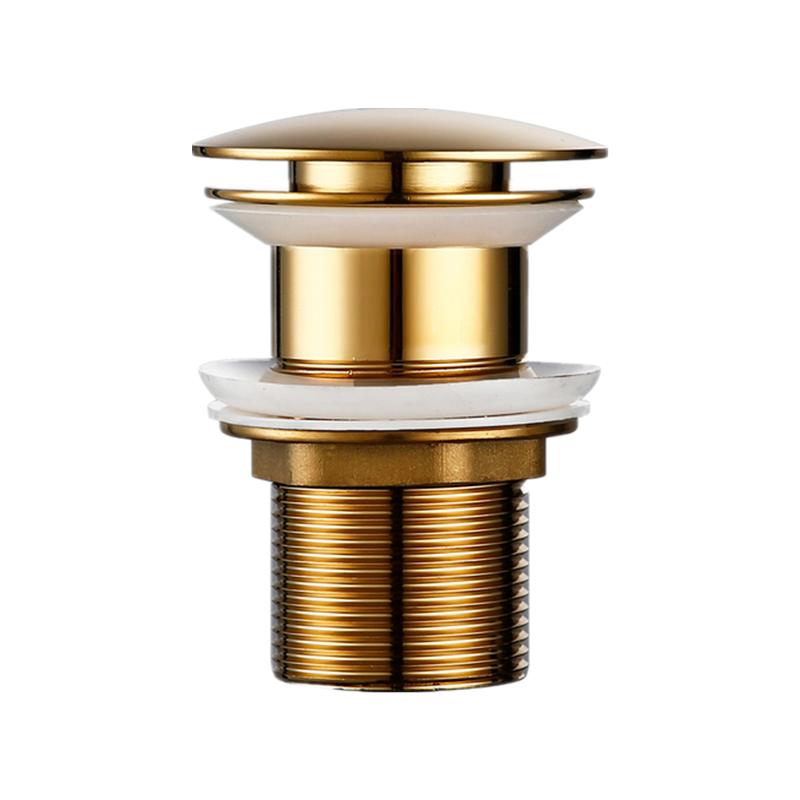 Polished Golden Pop up Drain Basin Drain Without Overflow for Basin Pop up Drainer Bathroom Drain