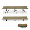 WAQ 2WAY Camp Cot 600D Quiet Lightweight Folding Bed Load Capacity 150kg Switchable 600D Sheet High/Low (Olive) -