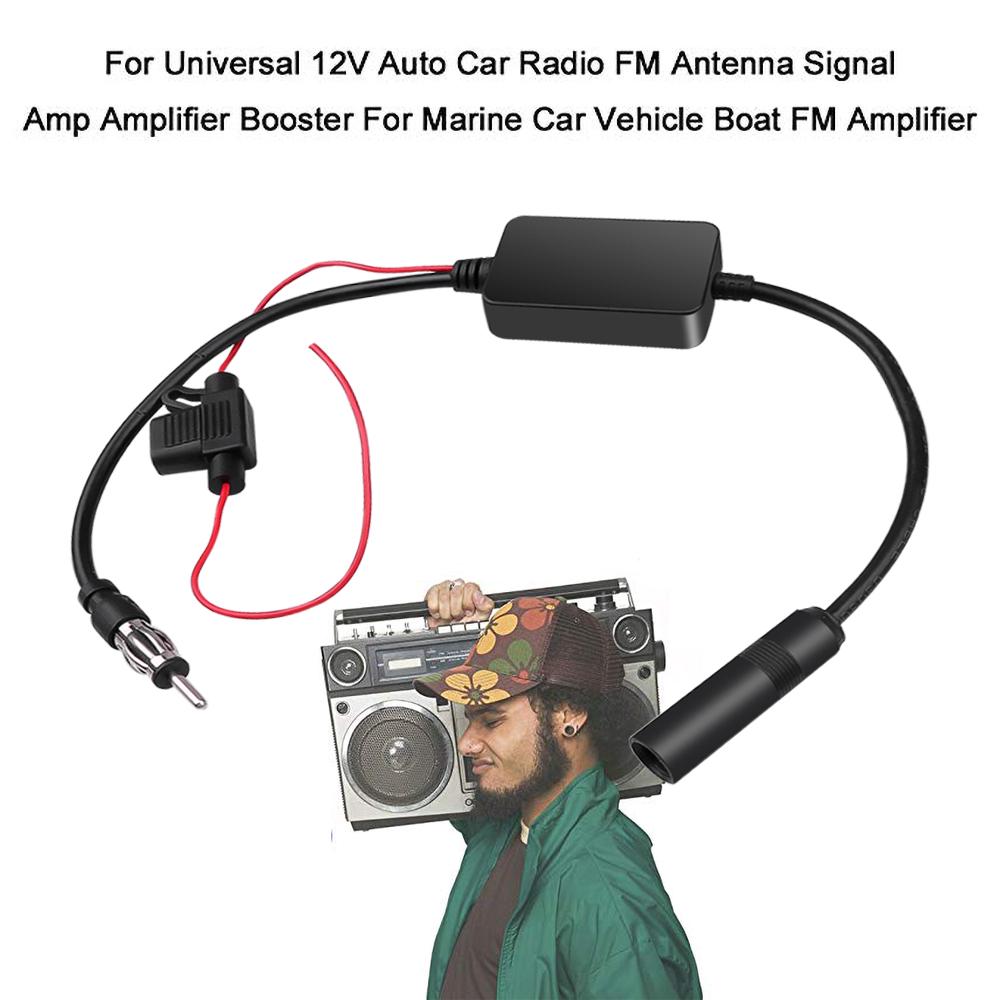 Универсальный практичный усилитель FM-сигнала с защитой от помех, автомобильная антенна, радио, FM-усилитель, автомобильные детали для автомобильного радио 12 В