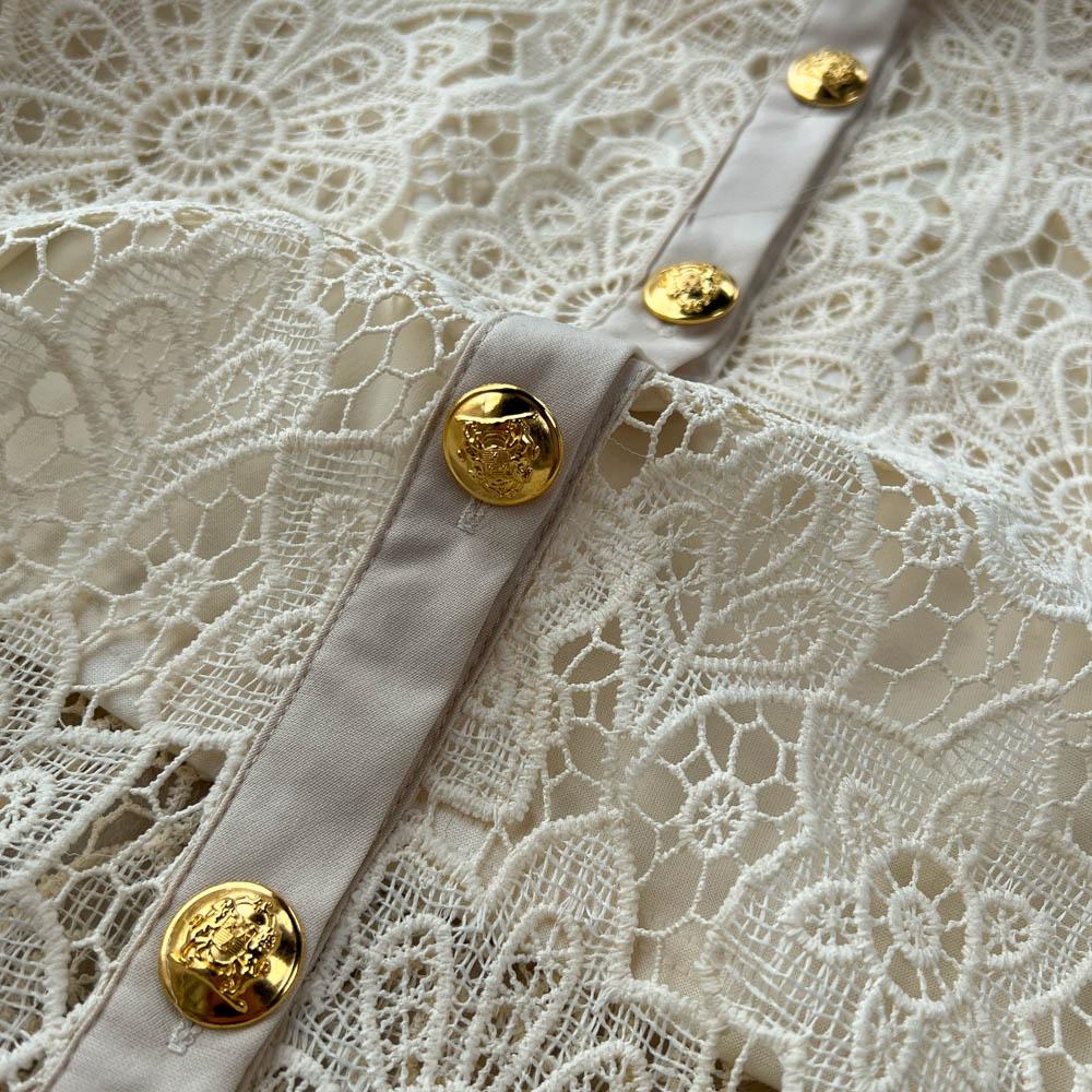 Высокое качество, женское длинное платье миди с вышивкой, летнее платье с лацканами и короткими рукавами, винтажное женское офисное кружевное платье-карандаш