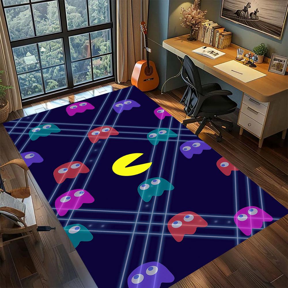 Ковер PacMan для гостиной, спальни, домашнего декора, крутой коврик с персонажем из фильма, игровой коврик для пола