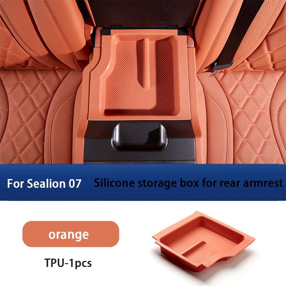 Для BYD Sealion 07 EV Подлокотники Заднего Сиденья TPU Силиконовые Контейнеры для Хранения Коврики для Хранения Продукты для Отделки Салона Автомобильные Аксессуары