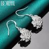 925 Sterling Silver Rose Pendant Earrings Fashion Jewelry