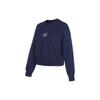 Embroidered Crew Neck Long Sleeve Sweatshirt Women Tops Navy-Blue DQ0864-410