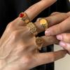 4 шт. Ретро Простой Широкое Кольцо из Нержавеющей Стали Мужское Готический Узор Металлическое Кольцо Повседневные Украшения