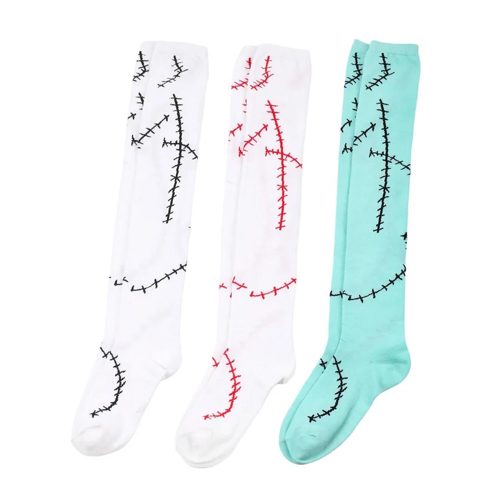 Женские чулки до бедра, варежки, перчатки, комплект, женские, черные, белые, длинные, выше колена, носки Лолита, Хэллоуин