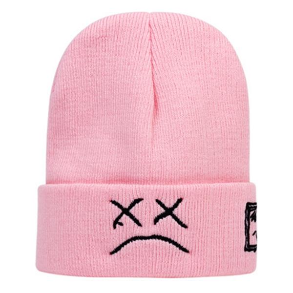 Вышивка Рэпер Lil Peep Beanie Cap для мужчин и женщин Sad Boy Face хип-хоп вязаные шапки для зимы