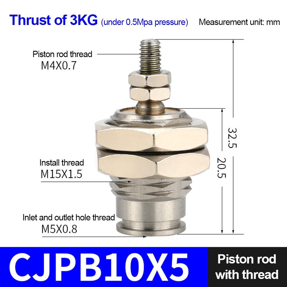 1Pcs Bore 6/10/15mm CJPB Pneumatic Cylinder SMC Type Stroke 5-20mm Mini Air Cylinder Spring Return Single Acting