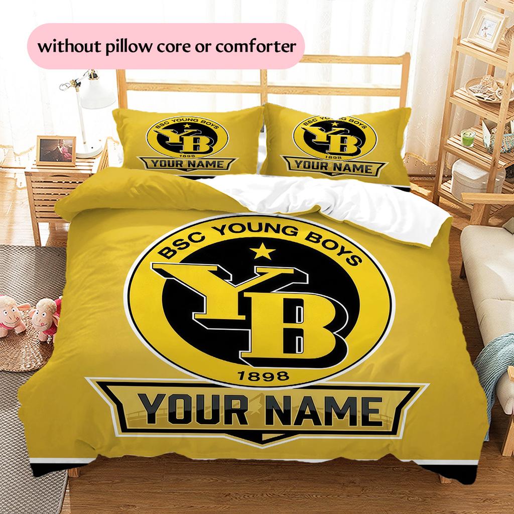 Custom Name BSC Young Boys Pattern Bedding Quilt Set Home Decoration Gift (1 * duvet cover + 2 * pillowcase without core)