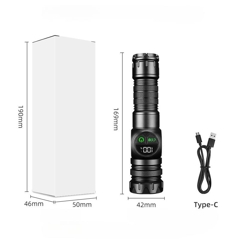Многофункциональный светодиодный аккумуляторный фонарь 6800 мАч с регулируемым фокусом, COB с девятью режимами яркости и красным светом для кемпинга на открытом воздухе, охотничье снаряжение