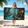 Mushroom Forest Theme Soft Beach Towel Personalized Custom Name Text Towel Portable for Beach Pool Travel
