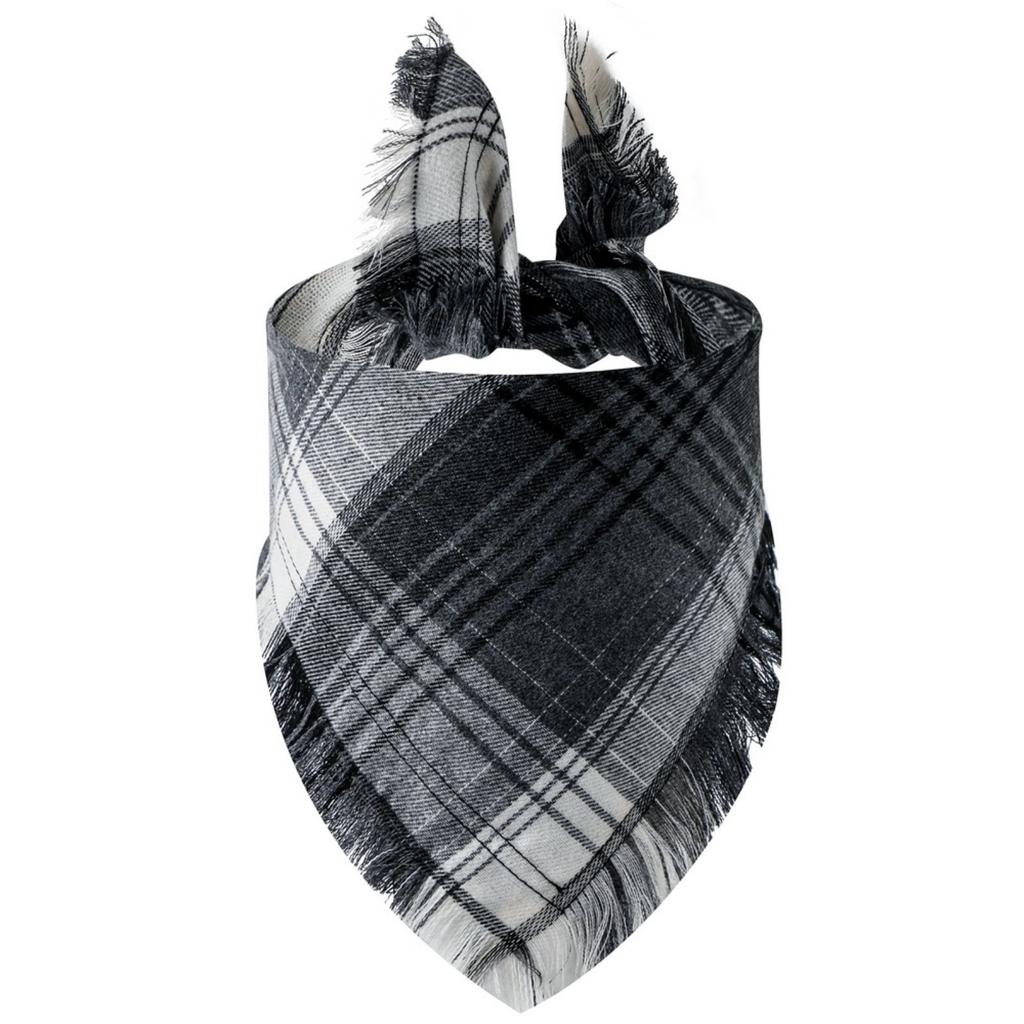 Vivifying Fall Dog Bandana With Tassels Edges, Classic Plaid Dog Scarf, Funny Dog Apparel & Accessories Costume For Photo Prop, And Party Decor