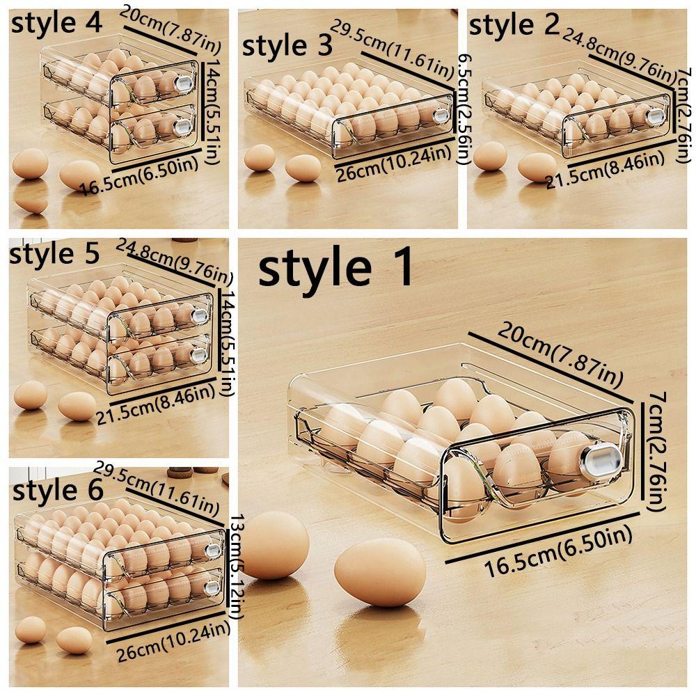 Transparent Egg Storage Box Double Layer Egg Container Egg Preservation Box Refrigerator