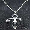 RIP Memorial Symbol Love Logo Steampunk Stainless Steel Necklace Women The Minimalism Artist Love Symbol Prince Necklace Jewelry