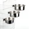 Stainless Steel Clamp-on Hanging Food Dish Cage Cup Bird Feeder Water Drinker Parrot Feeding Bowl