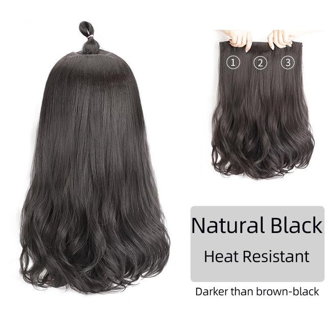 Синтетические волосы для наращивания, длинные прямые, вьющиеся, волнистые, натуральный искусственный парик, женский зажим на заколке, цельные волосы для женщин