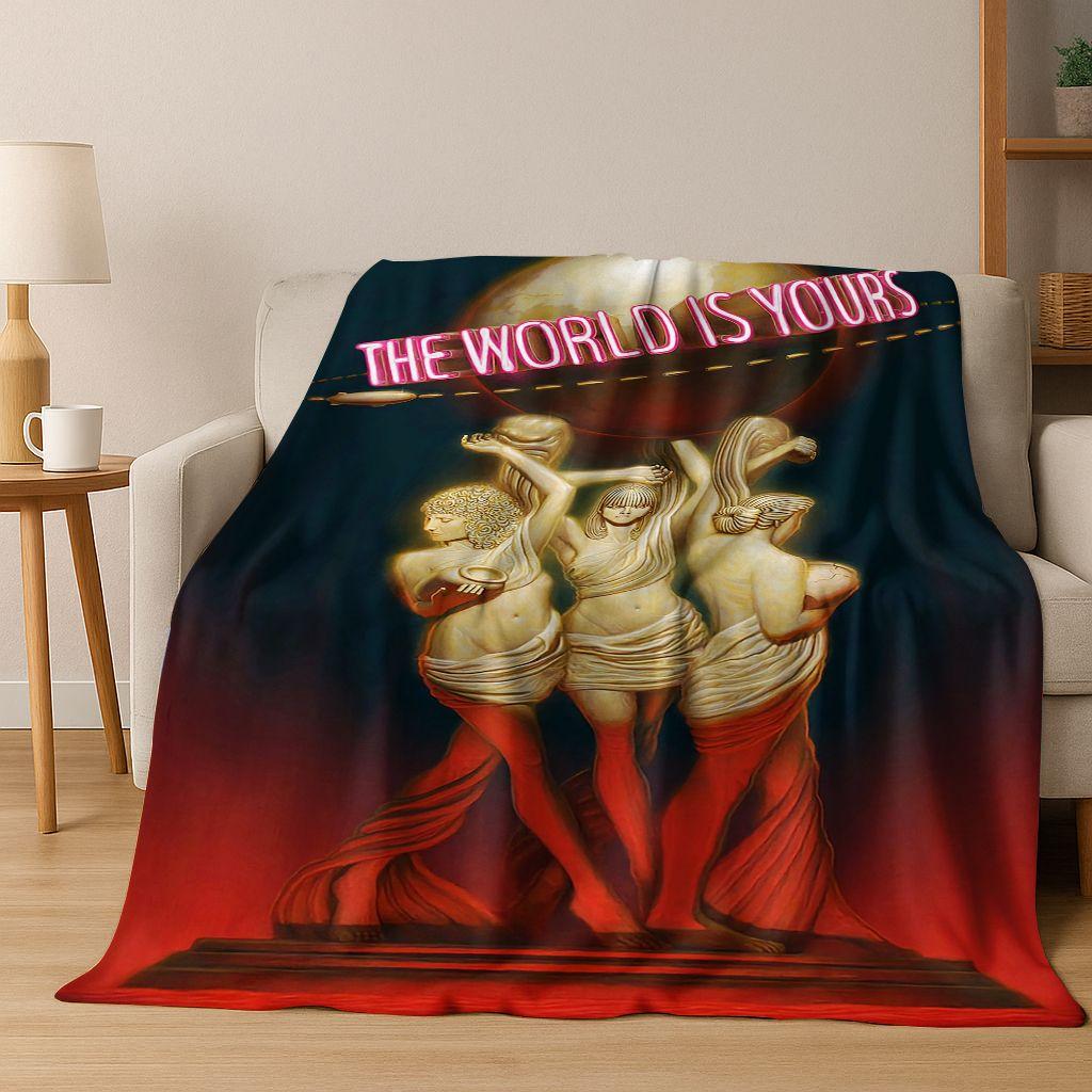 Classic Scarface Tony Montana Movie Art Flannel Blanket,Cozy Soft Throw Blanket for Home Bedroom Bed Sofa Picnic Cover Gift
