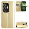 Wallet Case for Camon 19 - Leather/PU, Gold, With Lanyard