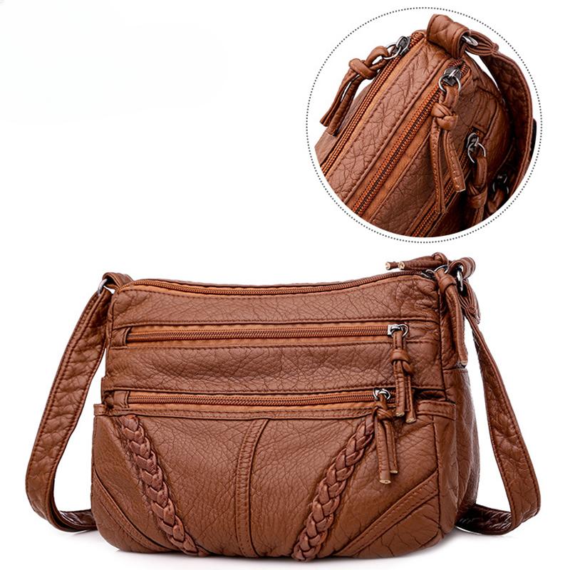 Winter New Shoulder Bag For Women Soft PU Leather Crossbody Bag Vintage Messenger Bag Lady Handbag Brands Lady Pouch