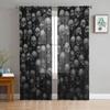 Black Skull Sheer Curtains Living Room Window Tulle Curtains For Bedroom Kitchen Home Decoration Voile Drapes