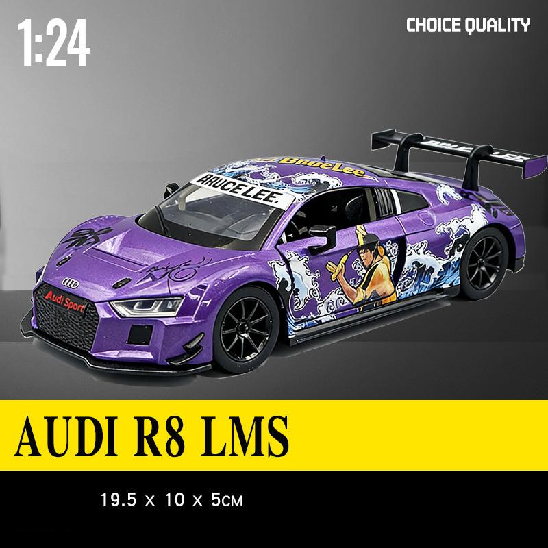 1:24 BMW M4 GT3 Спортивный Автомобиль из Сплава Модель Литой Металлический Игрушечный Автомобиль Модель Транспортного Средства Симуляция Звука и Света Коллекция Детский Подарок