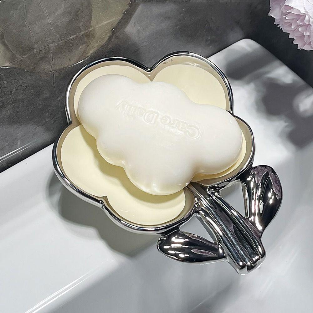 Роскошная мыльница в форме цветка, самоосушающаяся мыльница, креативный держатель для мыла в ванной комнате, кухня