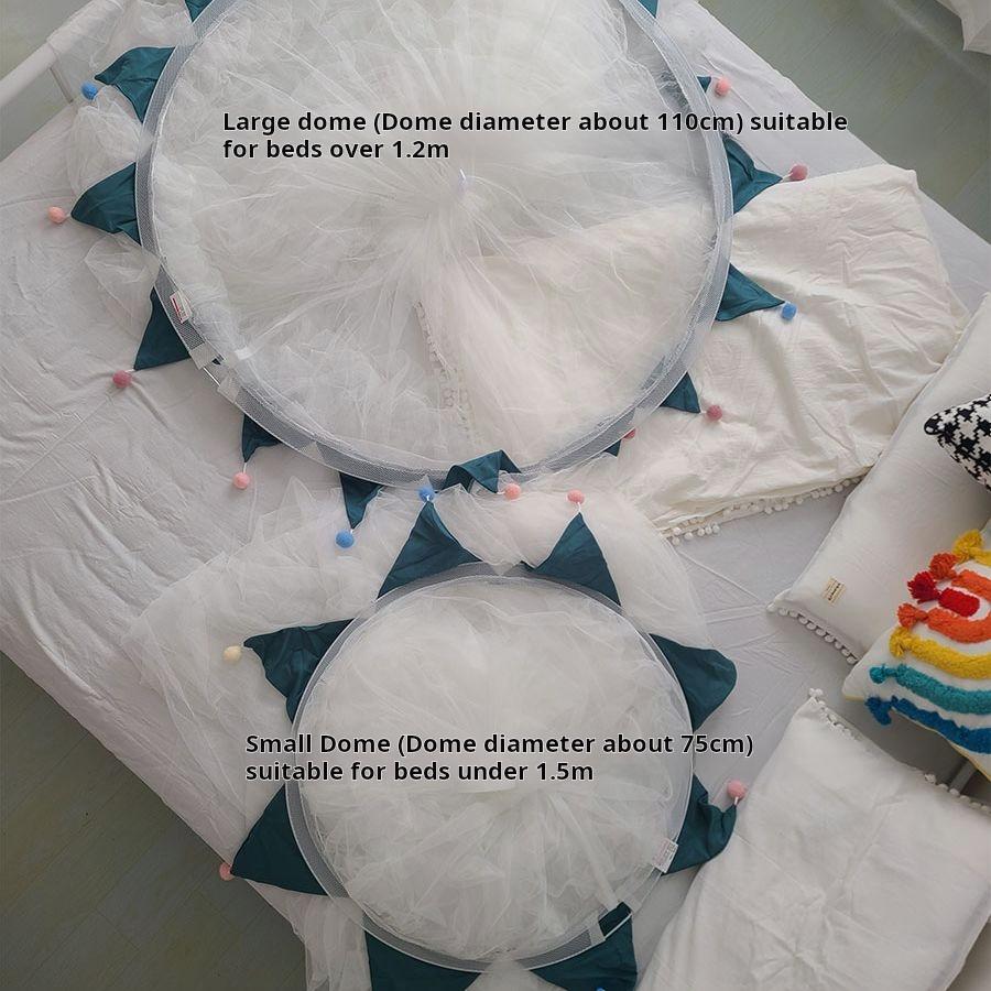 Купольная подвесная москитная сетка Европейский стиль дворцовая кровать занавеска для кровати без сверления установка москитная сетка простой меховой шарик детская кровать занавеска