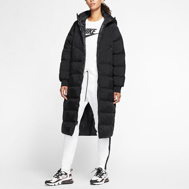 Nike Спортивная куртка-пуховик Down-Fill City Ready Warm средней длины с капюшоном для женщин, верхняя одежда, черный цвет BV3138-010