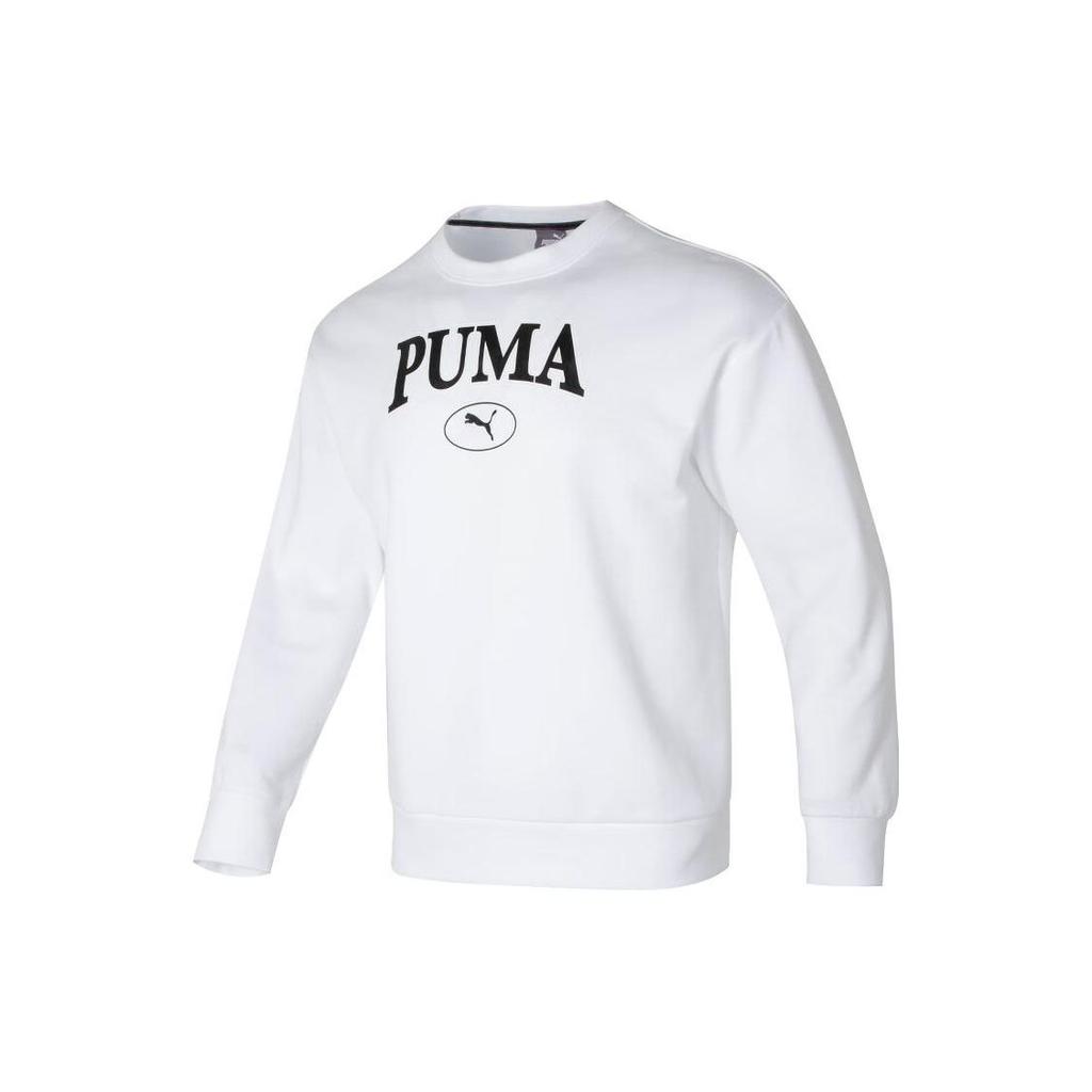 Puma American Retro Letter Print Crew Neck Casual Long Sleeve Sweatshirt Unisex Sweatshirt White 682929-02