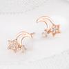 Серьги-иглы из серебра S925, звезды и луны, женские весенне-летние серьги Niche Star Moon, серьги-темпераменты
